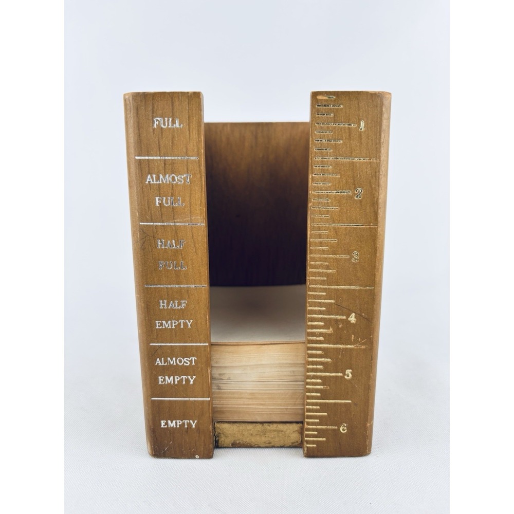 Vintage 70s Wooden Desk Cube Post it Note Paper Holder MCM‎ Retro